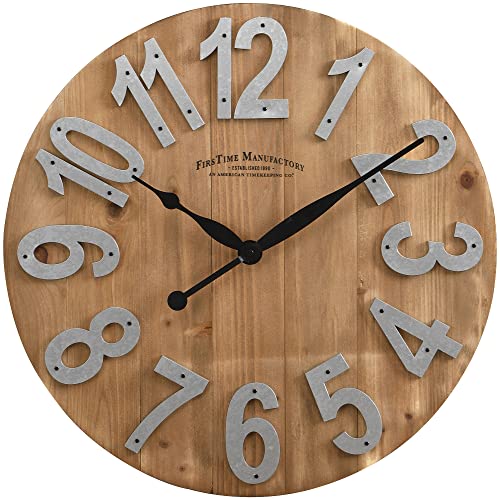 FirsTime & Co. Slat Wood Wall Clock, 22.5