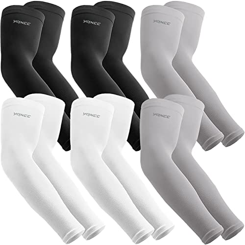 YQXCC 6 Pairs Arm Sleeves - Tattoo Cover Up - Sports UV Sun Protection Cooling Sleeve for Men & Women