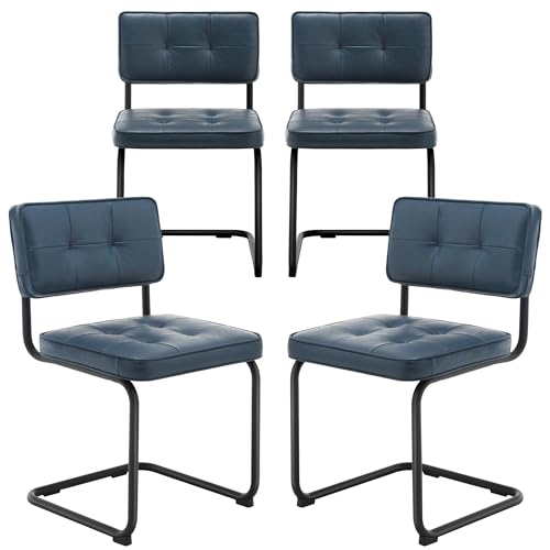 ONEVOG Mid-century Modern Dining Chairs, Kitchen Dining Room Chairs Set of 2, Upholstered Kitchen Chairs with Curved Back, Armless Chair for Small Dining Area