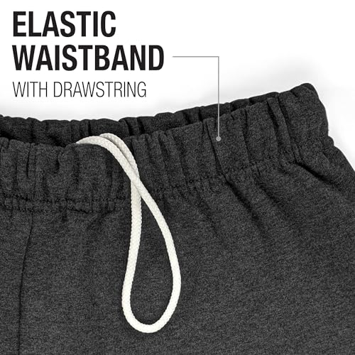 LOGOVISION Mens Jogger Sweatpants Collegiate School Logo Charcoal Heather Collection