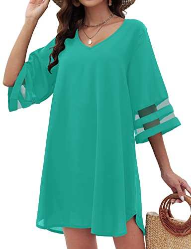 SimpleFun Women's Swimsuit Coverup Bathing Suit Cover Ups V Neck Summer Bikini Casual Loose Beach Dress