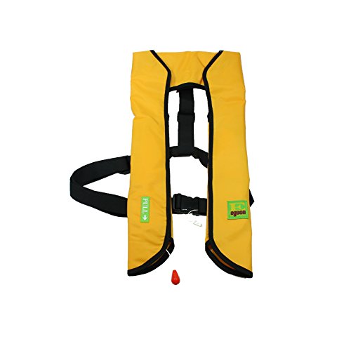 Top Safety Adult Life Jacket with Whistle - Manual Version Inflatable Lifejacket Life Vest Preserver PFD for Boating Fishing Sailing Kayaking Surfing Paddling Swimming - Adjustable Life Saving Vest