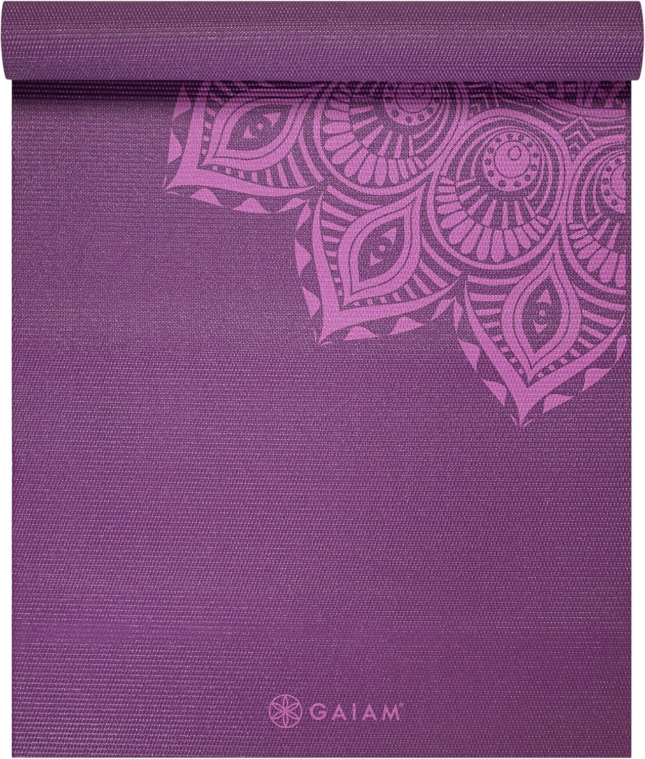 Gaiam Purple Mandala Prem Print Yoga Mat 6 Mm, 1 EA