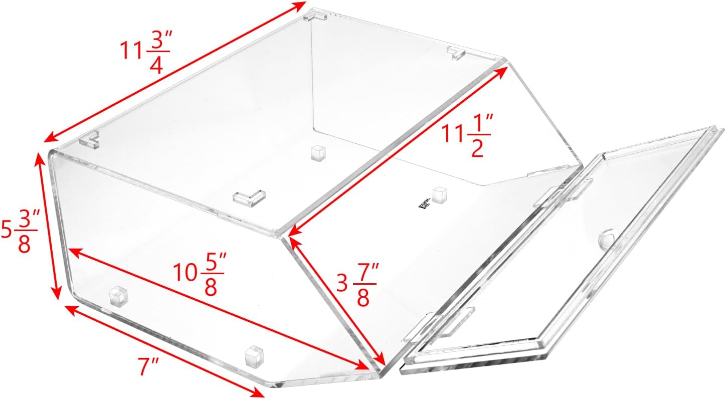 Ikee Design Acrylic Stackable Bakery Case Kitchen Pastry Container Display, Organizer Storage Holder Stand for Bagels, Bread and Muffins with A Hinged, Slanted Door, 11.75
