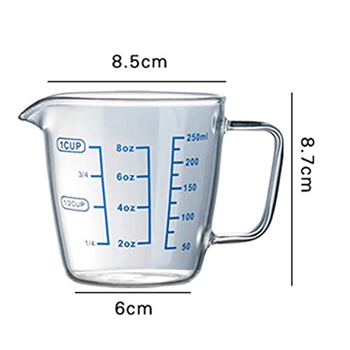 250ml 500ml Heat-resisting Glass Measuring Cup Milk Scale Microwave Measure Jug (250ml)