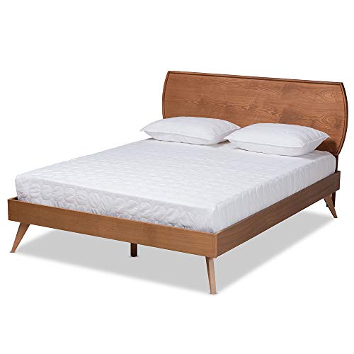 Baxton Studio Aimi Beds (Platform), King, Walnut Brown