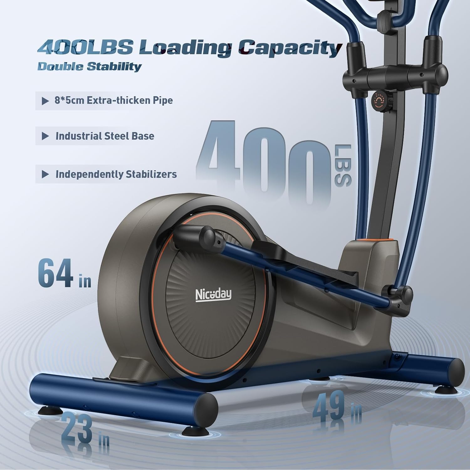 Niceday Recumbent Exercise Bike & Elliptical Machine, 16 Resistance Levels and 400LB Weight Limit