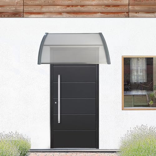 Panana Window Awning Door Canopy 39''x31.5'' Patio Porch Rain Shelter Cover, Awning Polycarbonate Cover Outdoor UV Rain Snow Sunlight Protection Patio Canopy (100X80X23Cm, White)