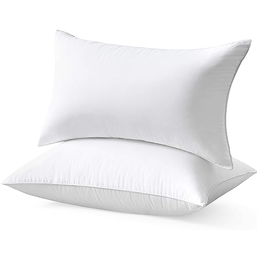 Goose Down Feather Pillows Set of 2 King Size Medium Firm Support Hotel Down Collection Bed Pillows for Sleeping(20 * 36in)