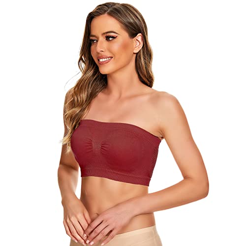 Bra Packs for Women Womens Non Padded Bandeau Bra Wire Strapless Convertible Bralettes Basic Layer Top Bra Padded Top