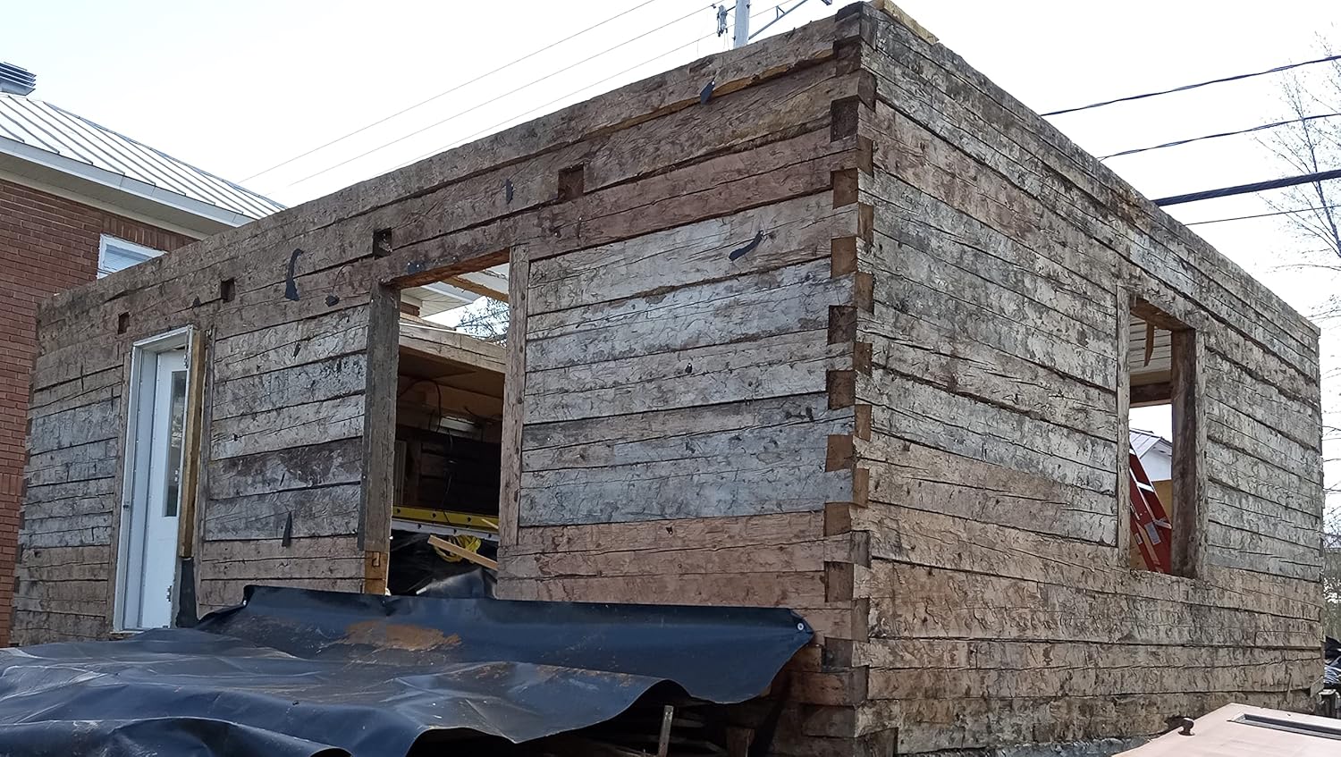Old Rustic Wood/Authentic Hand Hewn Beam from The 1800's End Table/Coffee Table Modern Farm House Style