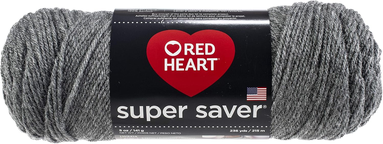 Red Heart Super Saver Yarn-Grey Heather