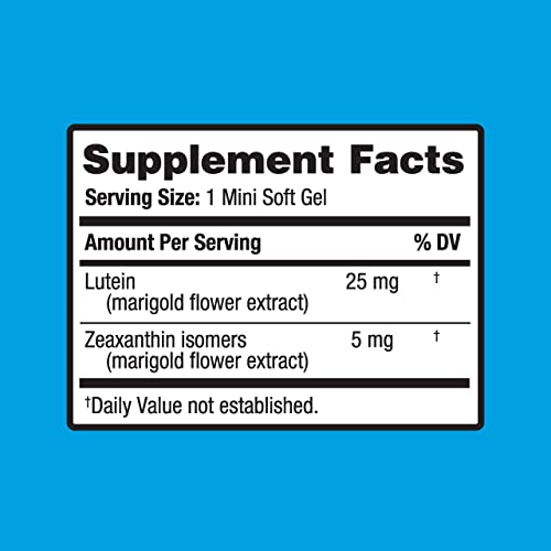 Ocuvite Blue Light Lutein 25mg Lutein & Zeaxanthin Supplement, by Bausch + Lomb, 30 Softgels (Packaging May Vary)