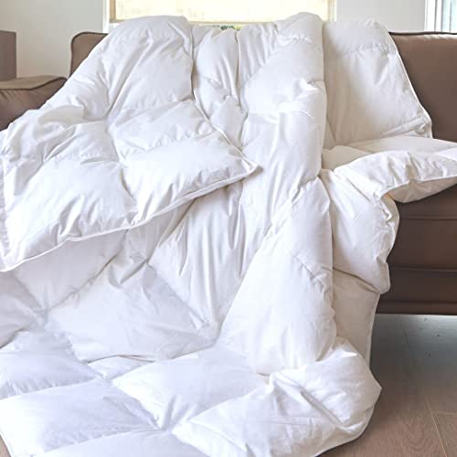 Royal Elite-Goose Feather Down Duvet Insert-Made in Canada White Goose Feather Down Comforter Hotel Duvet-Oeko Tex Cotton Shell with Corner Loops (King)