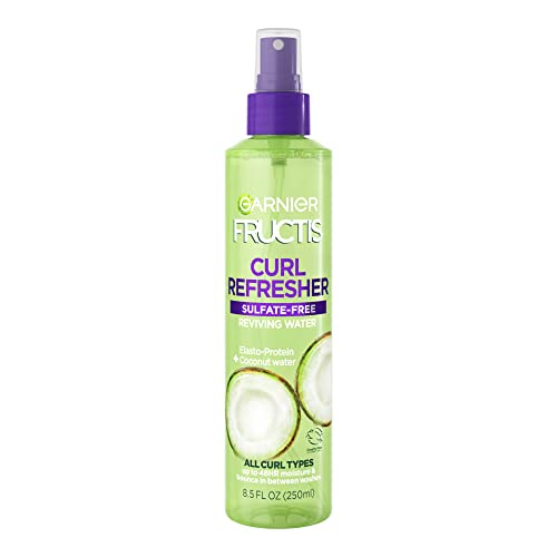Garnier Fructis Curl Refresher Reviving Water Spray, Sulfate Free, 8.5 Fl Oz, 2 Count (Packaging May Vary)