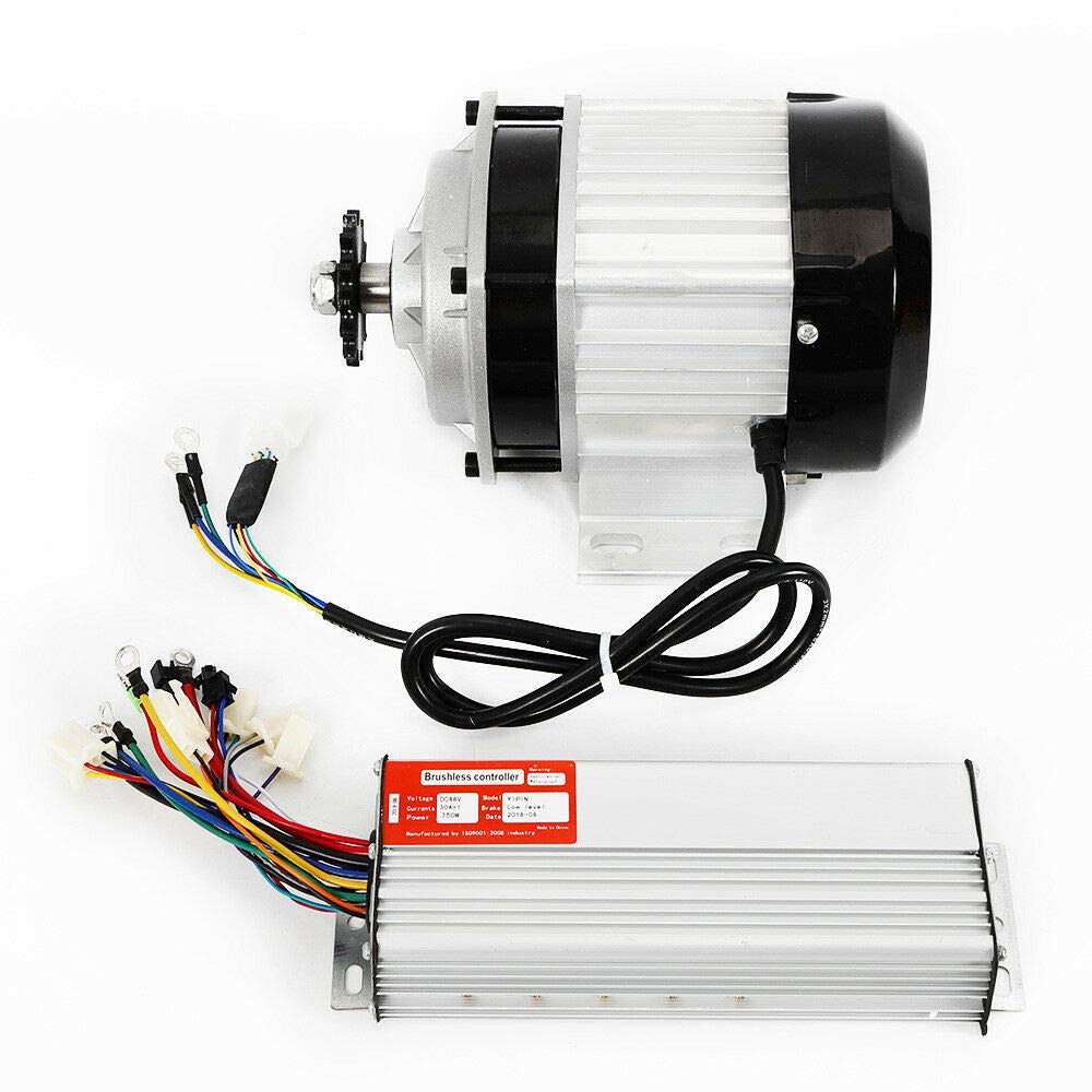 48V 750W Universal Brushless Electric Motor Kit Scooter Go Kart Reduction ATV +Controller for DIY Tricycle E-Bikes Parts Chain Drive Tricycle USA Stock