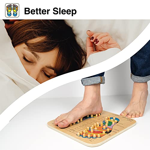 Foot Reflexology Acupressure Massager Mat - Body Stress & Heel Pain Relief Pad - Acupuncture Trigger & Feet Point Massage Tool - Accupoint Health & Wellness Therapy Plantar Fasciitis Board (L)