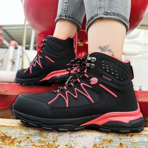 Steel Toe Work Boots for Women - Insulated Work Boots Steel Toe Sneakers Comfortable Construction Boot Lightweight Work & Safety Toe Shoes Gifts for Construction Workers for Work Construction