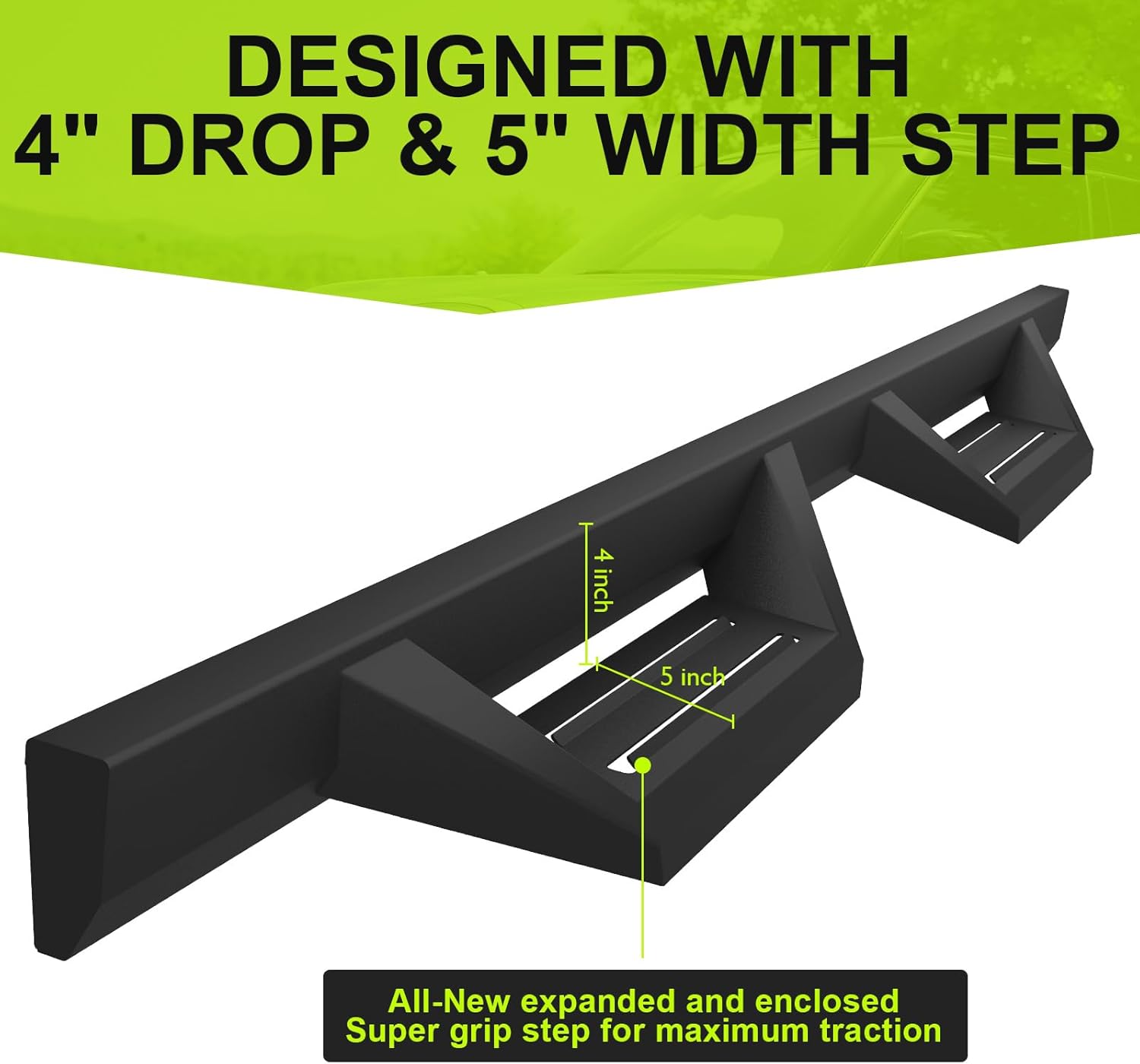 ONINE Drop Steps Custom Fit 2015-2024 Chevy Colorado/GMC Canyon Crew Cab Running Board Side Step Nerf Bar Rock Slider, Textured Black