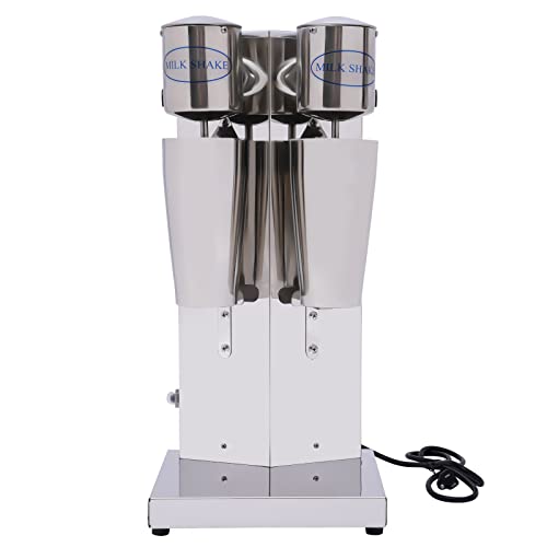 Milkshake Maker, 180W Stainless Steel Electric Milkshake Maker Machine, Double Head Commercial Drink Mixer for Milkshake Mixed Drink, 800ml Cups, Infinitely Variable Speed