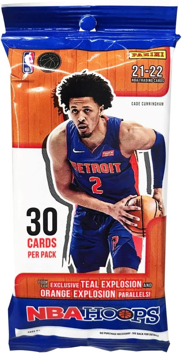 2021-2022 Panini Hoops Basketball Huge Jumbo Fat Cello Pack with 30 Cards! Look for Exclusive Parallels Plus Rookies & Autos of Cade Cunningham, Evan Mobley, Scottie Barnes & Many More!