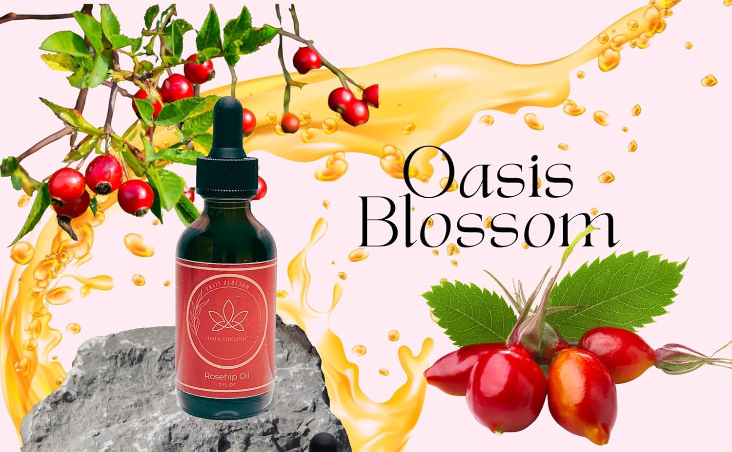 Rosehip Oil for Face, Skin & Hair| 100% Pure Certified USDA Organic | Cold Pressed Unrefined Rosehip Oil | Hydrating, Moisturizing, Nourishing, Anti-Aging | 2 Fl Oz.