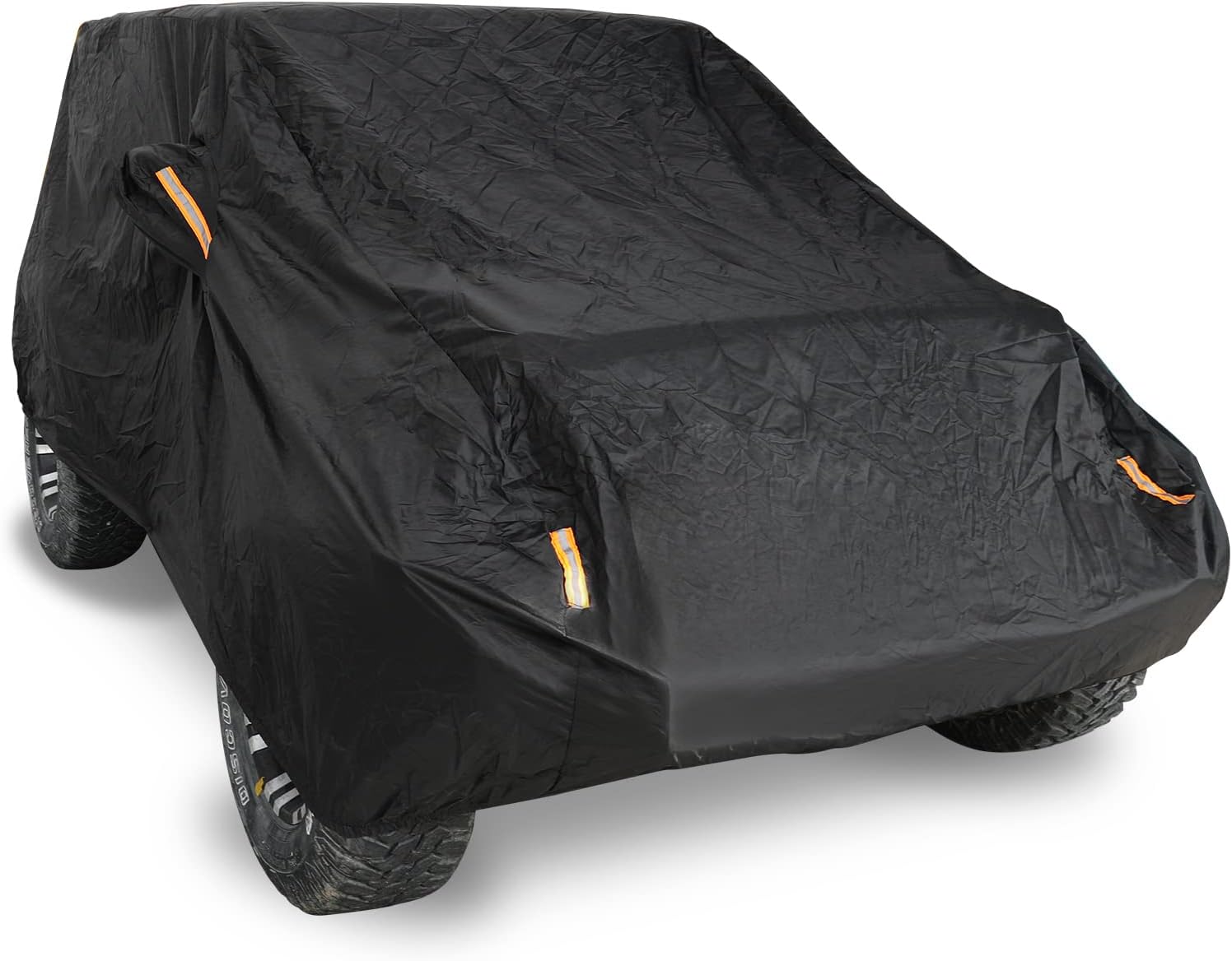 Winunite Black Full Snow Car Cover Compatible with Jeep Wrangler CJ YJ TJ JK & JL 4-Door 2018 2019 2020 2021 2022 1965-2017 Rain Cover with Driver Door Zipper Outdoor Automobiles Covers
