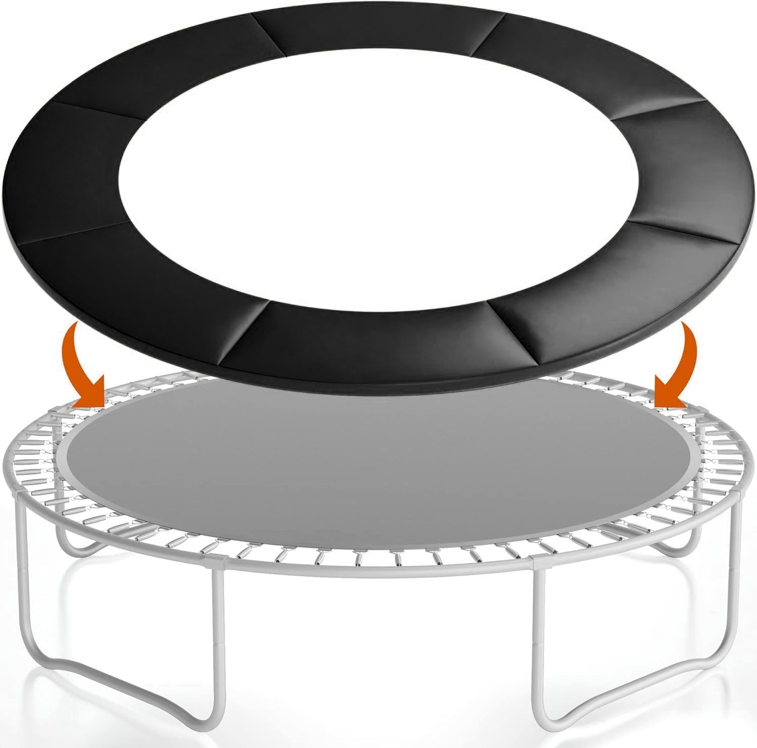Trampoline Spring Cover, Gonoce 14FT Trampoline Pad Replacement, No Holes for Poles, Waterproof and Tear-Resistant Trampoline Accessories Black(14Ft)
