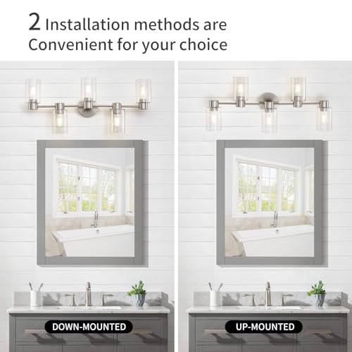 WUZUPS 5-Light Pendant Chandelier Light Frosted White Glass Shade with Grain Ceiling Lighting Elegant Modern Fixture Bathroom Kitchen Dining Room Entry Foyer, H 15.8