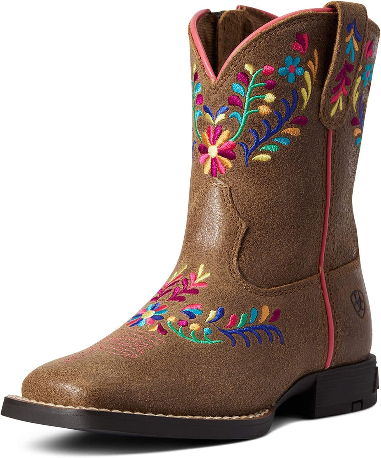 Ariat Girls Child Wild Flower Western Boot, Canyon Tan, 9 Big Kid