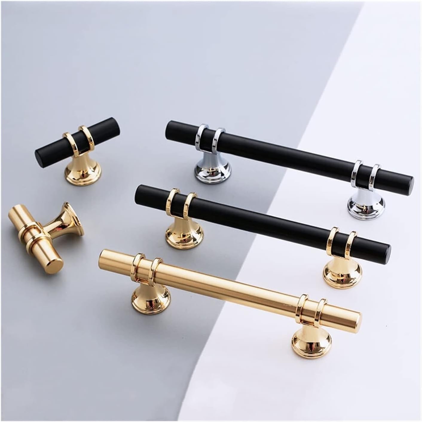 Cabinet Handles/Drawer Pull Modern Zinc Alloy Black Gold Door Handles Kitchen Cabinet Handles Solid Drawer Knobs Fashion Furniture Handle Hardware Kitchen Cabinet Pulls (Color : Cop