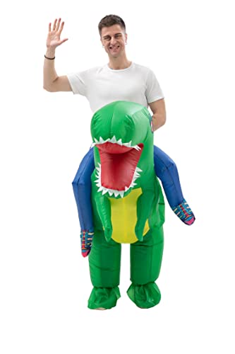 Dinosaur Costume Adult Funny Blow up Halloween Ride on Dino T-Rex Inflatable Costumes