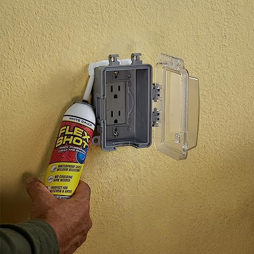 Flex Shot Rubber Adhesive Sealant Caulk, 8-oz, White