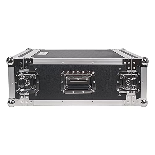 Sound Town 4U PA DJ Pro Audio Rack/Road ATA Case with 11U Slant Mixer Top, 20.2’ Rackable Depth, 4 Space Size - Pro Tour Grade (STMR-4U)