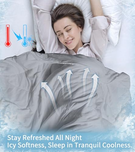 Cooling Comforter King Size, Super Soft Pre-Washed Zero Pressure Cooling Blanket for Hot Sleepers, Breathable & Lightweight Woven 90