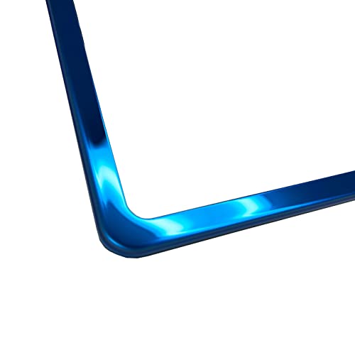 T304 Stainless Steel Two Holes Slim License Plate Frame Black Chrome Gun Metal Gray Electroplating Universal Fit Aluminum Screw On Cap Cover, Silicone Back Guard, Rust Proof (Qty: 1 Frame)