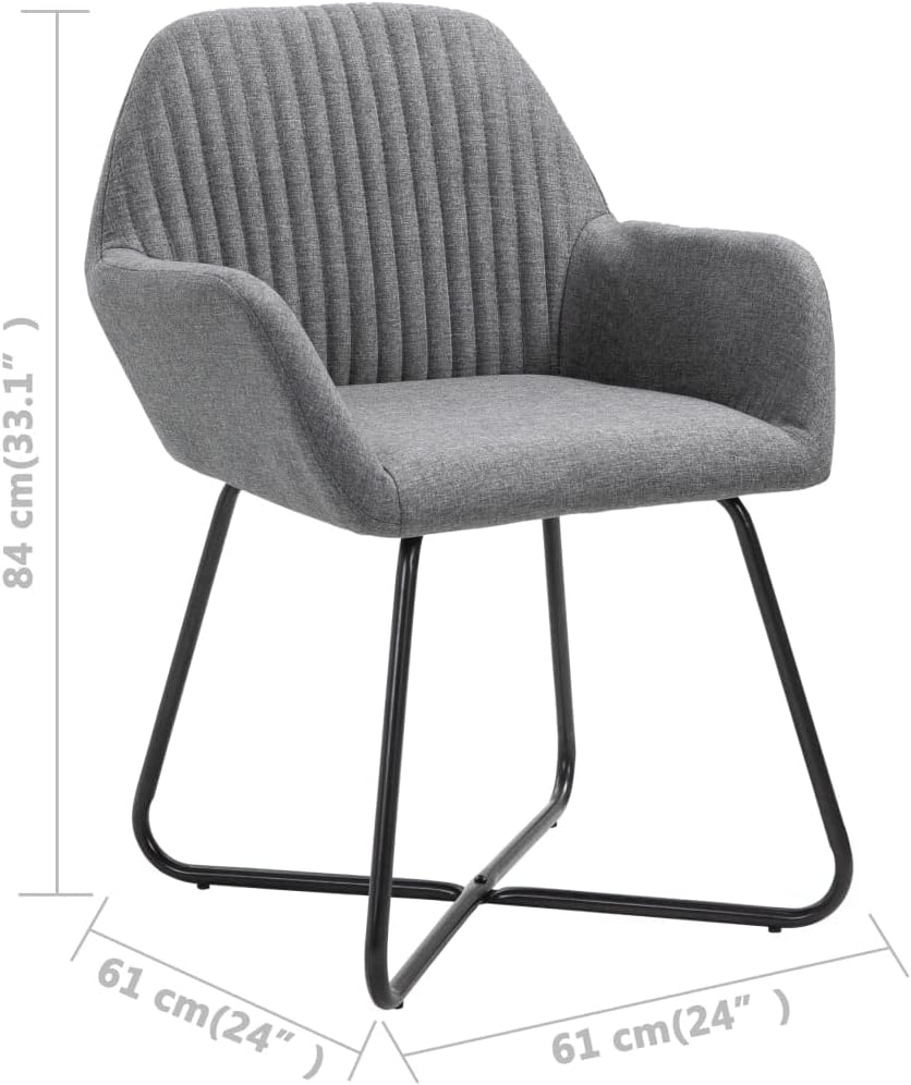 Armchair,Iiving Room Chair,Reception Chair,Simple Fashion Style,Modern Desk Comfort Side Chair for Dining Room/Guest Room, Dresser, Dining Chairs 2 pcs Dark Gray Fabric