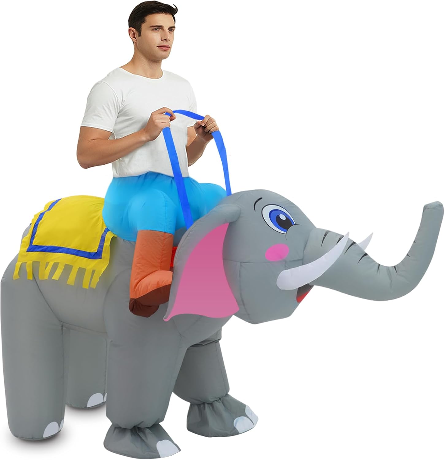 Inflatable Costume for Adult Elephant Costume Halloween Blow Up Ride on Elephant Costumes Animals Suit for Men Women Cosplay Party