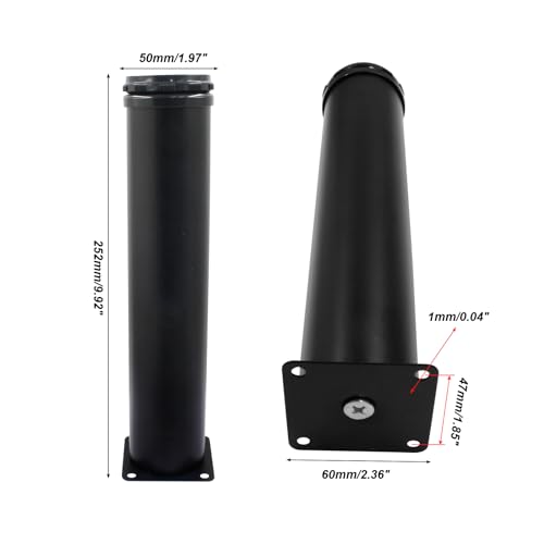 4 Pack 2 Inch Stainless Steel Furniture Legs, White Adjustable Cabinet Legs Round Kitchen Feet Metal Replacement Legs for Sofa, Shelves, Table