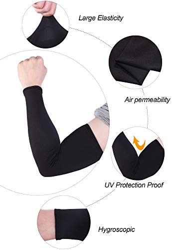 9 Pairs Unisex UV Protection Sleeves Arm Cooling Sleeves Ice Silk Arm Sleeves Arm Cover Sleeves