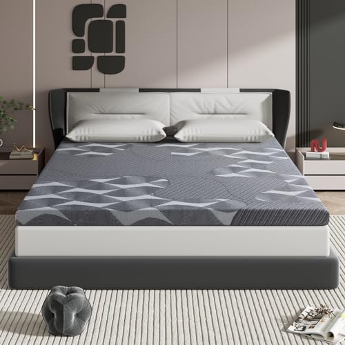 Flexpedic Firm Mattress Topper 4 Inch Queen Size - Advanced Cooling Gel Infused Memory Foam Bed Topper for Deep Pain Relief - Breathable & Washable Cover - CertiPUR-US Certified Comfort Enhancement
