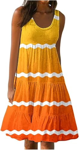 Summer Neck Women Crew 2024 High Striped Dresses Fashion Mini Waisted Beach Party Sundresses