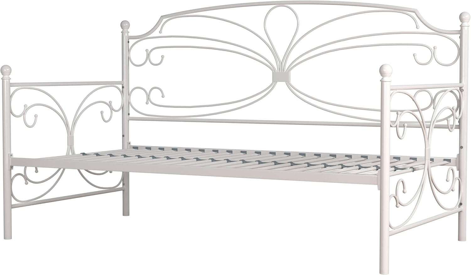 Hillsdale, Anslee Whimsical Scroll Metal Complete Twin Daybed with Trundle, White