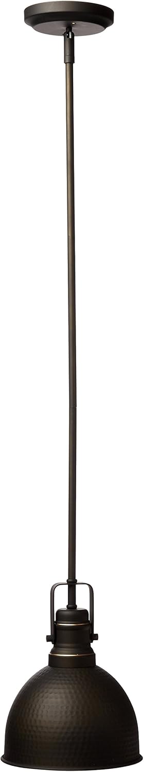 Westinghouse 6345600 One-Light Mini Pendant Hammered Oil Rubbed Bronze Finish with Highlights