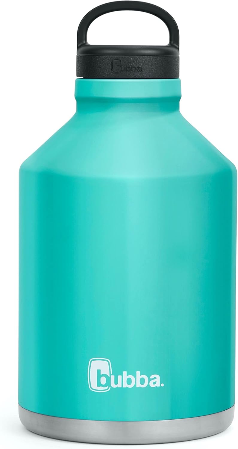 Bubba Trailblazer XL 84oz Vacuum-Insulated Stainless Steel Water Bottle with Leak-Proof Lid, XL Water Jug with Carry Handle Keeps Drinks Cold for 3 Days or Hot for 1 Day, Island Teal