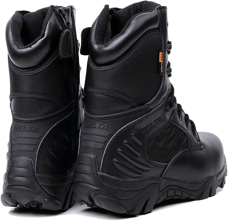 Mens Military Combat Tactical Boots Adult Mountain Boots High Leather Boot Waterproof Desert Jungle Recon Boots,Black-41
