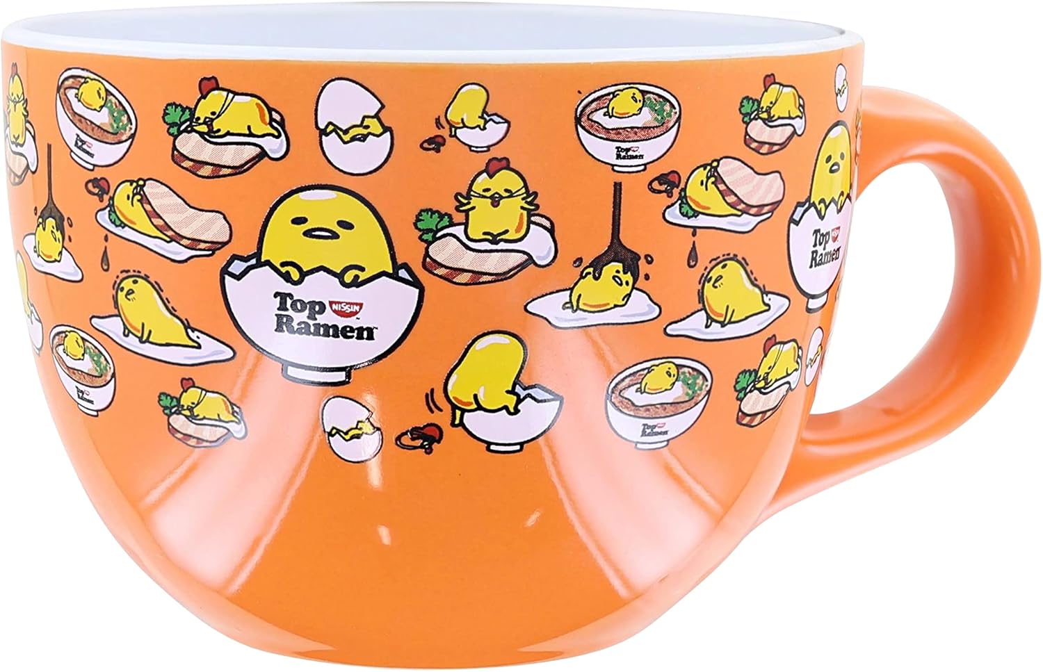 Sanrio Gudetama Top Ramen 20oz Ceramic Ramen Bowl Set