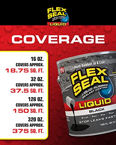 Flex Seal Liquid, 32 oz, White, Liquid Rubber Coating Sealant, Waterproof, Flexible, Breathable, and UV Resistant, Roof Repair, Basements, RV, Campers, Trailers, Marine, EPDM, Masonry