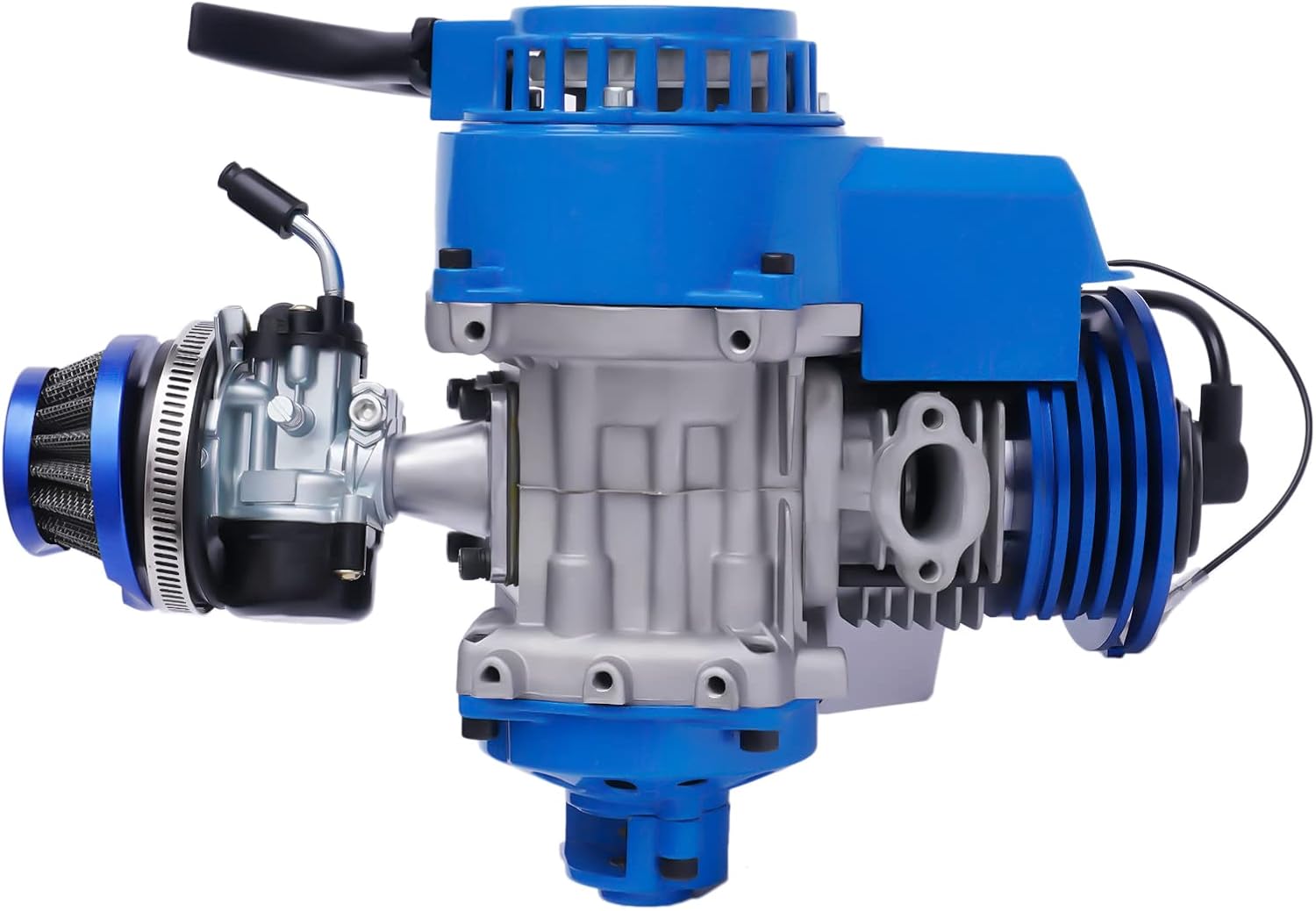 49cc 2 Stroke Racing Engine Motor, 1.8kw Single Cylinder Air-cooled Complete Engine Motor for 47cc/49cc/50cc Pocket Bike, Mini Dirt Bike, Mini ATV