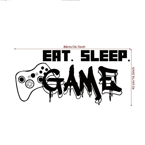 EAT SLEPP Dream Controller Game Stickers Game Room Decor Detachable Vinyl Wall Stickers